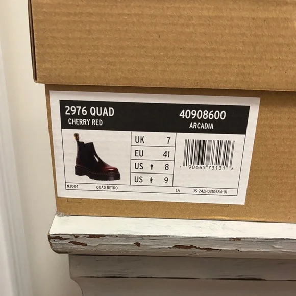 Dr. Martens Cherry Red Quad Boots 2976 Quad - Picture 2 of 7